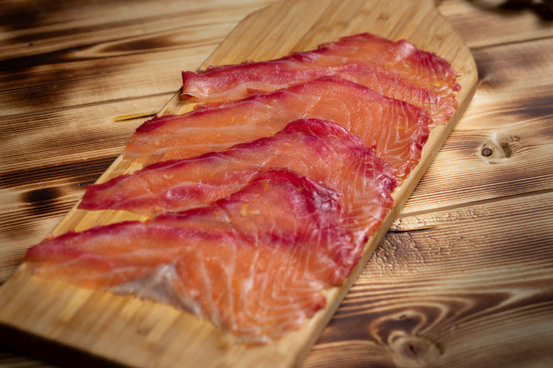 Beetroot & Orange Smoked Salmon - Sliced (Choose 100g or 200g)