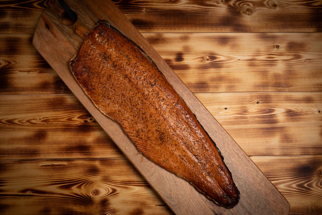 Hot Cure Smoked Salmon - 900g SIDE - Choose Flavour